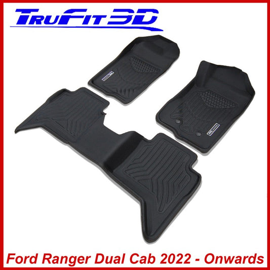Ford Ranger / Raptor Dual Cab (Next Gen) 2022 - Onwards - Front & Rear Maxtrac 3D Rubber Mats